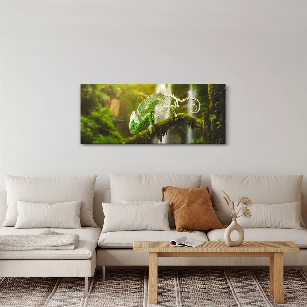 Obraz chameleóna (120x50 cm)