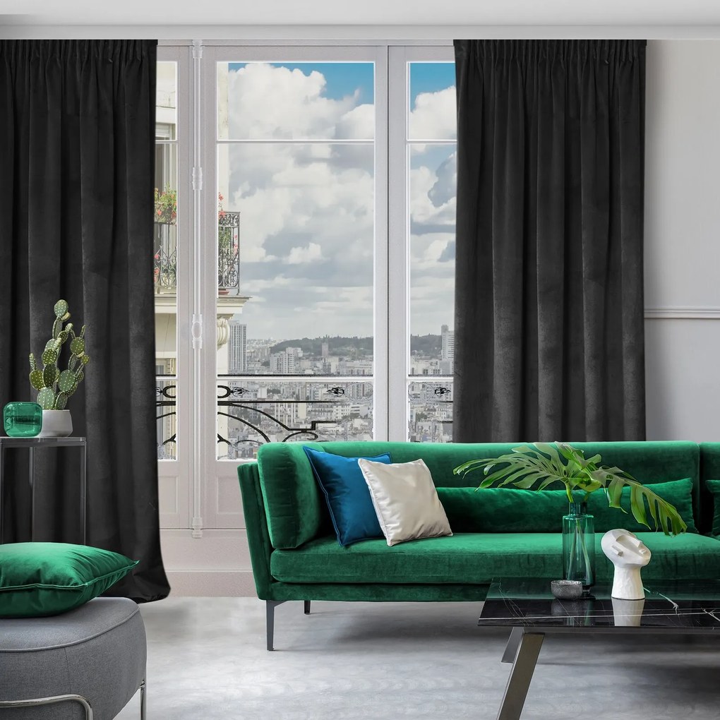 ZATEMŇOVACÍ ZÁVES NA PÁSKE ROSA 135X300 CM ČIERNA