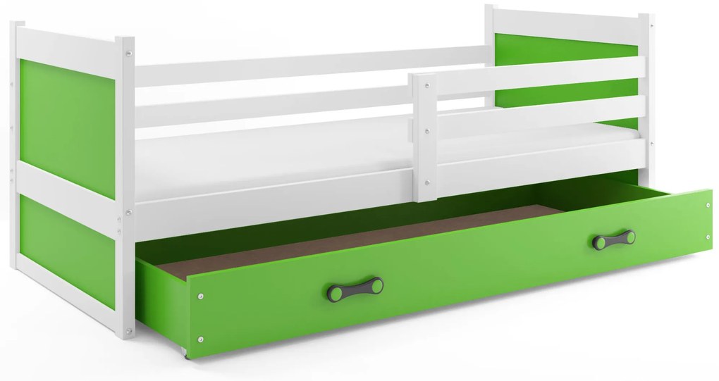 Posteľ RICO 1 190x90 biela - zelená