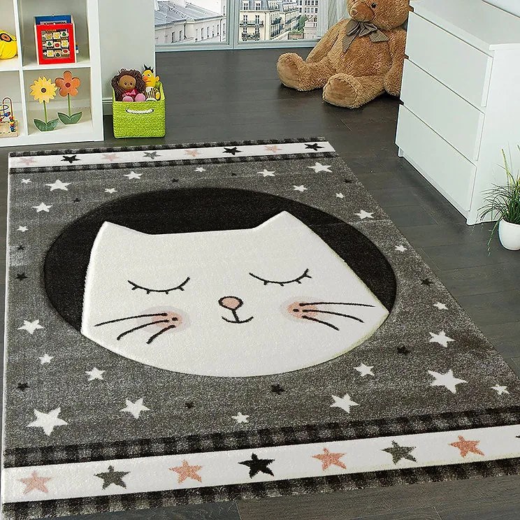Berfin Dywany, Detský kusový koberec Smart Kids 22412 Grey, 120x180, šedá, detská izba