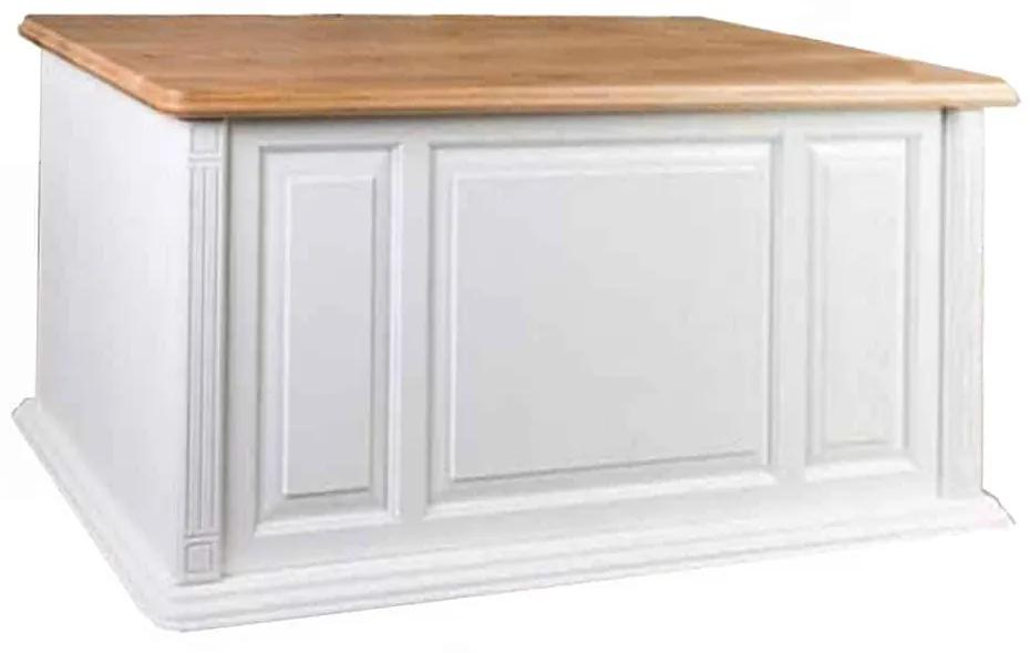 Biely pracovný stôl do pracovne z masívu, dub, 170x73x76 cm