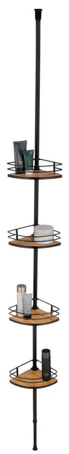 WENKO 24756100-Rohová polica DOLCEDO 31x20 cm nerez/čierna/hnedá