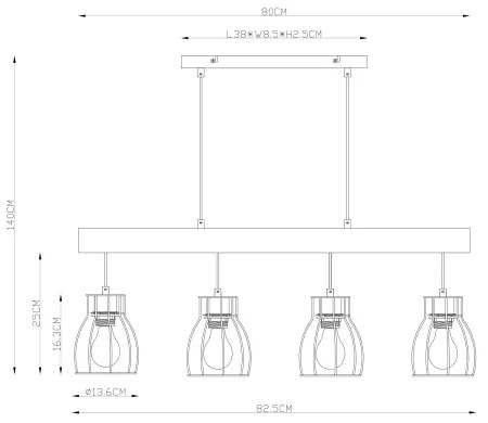 Globo 15326-4N - Luster na lanku MINA 4xE27/40W/230V