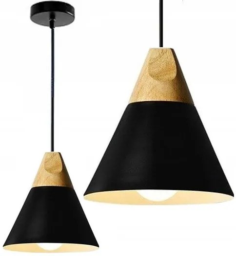 Toolight - Závesná lampa Scandi A 1xE27, čierna-hnedá, OSW-00146