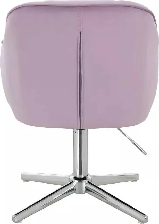LuxuryForm DESIGN Stolička AVOLA VELUR na striebornom kríži - levanduľa