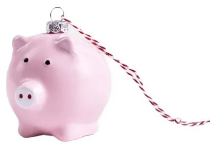 Vianočná ozdoba EVI PINK prasiatko 710209