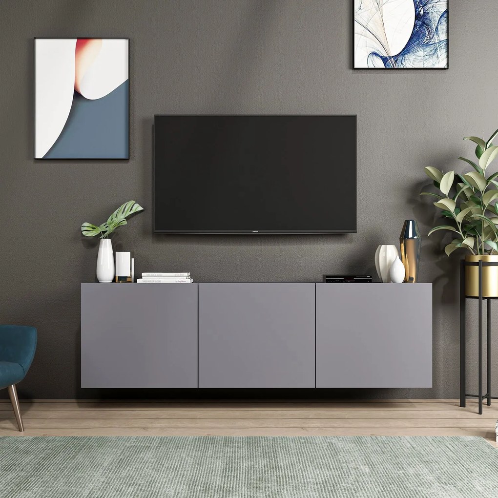 TV stolík/skrinka Whity (antracit). Akcia -21%. Vlastná spoľahlivá doprava až k Vám domov. 1067111
