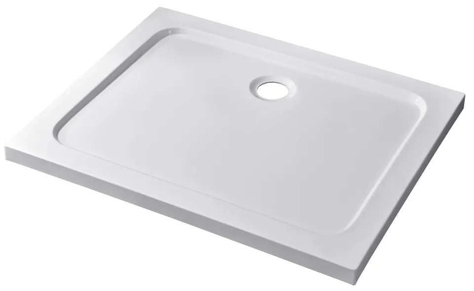 Coria 80x100x5 cm Štvorcová, obdĺžniková, akrylová sprchová vanička, so sifonom