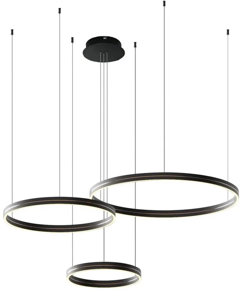 LED Luster na lanku GRAVITY LED/108W/230V čierna