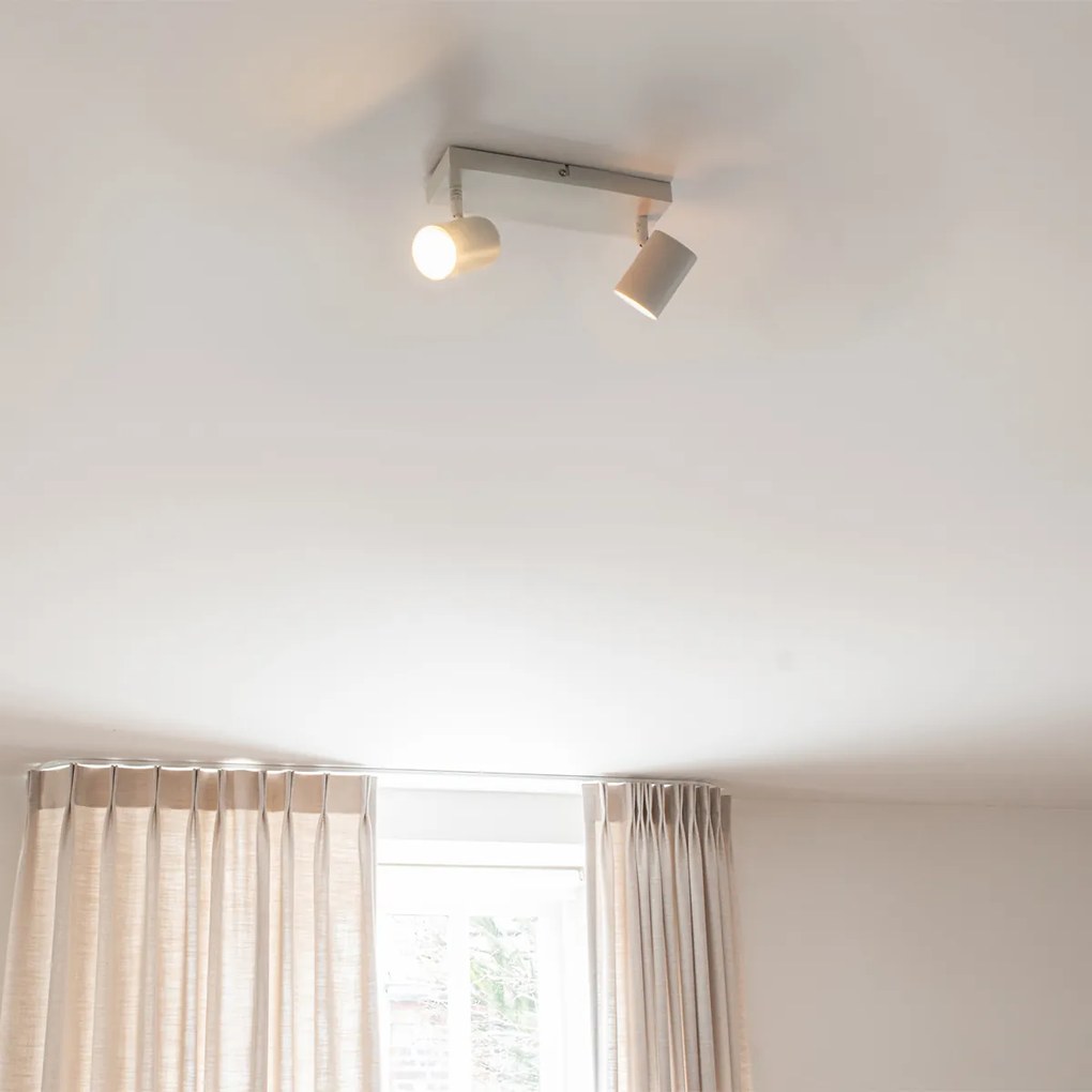 Moderné stropné svietidlo biele 2-svetlá nastaviteľné obdĺžnikové - Jeana