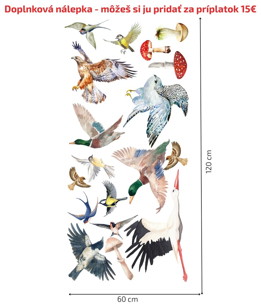 PIPPER. Textilná nálepka na stenu "Les so zvieratkami"