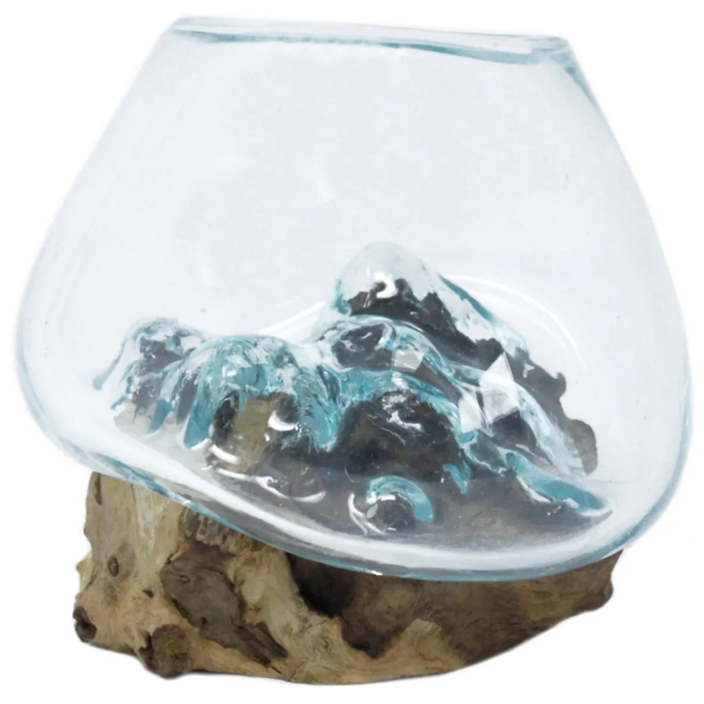 Roztavené sklo na dreve - Malá misa