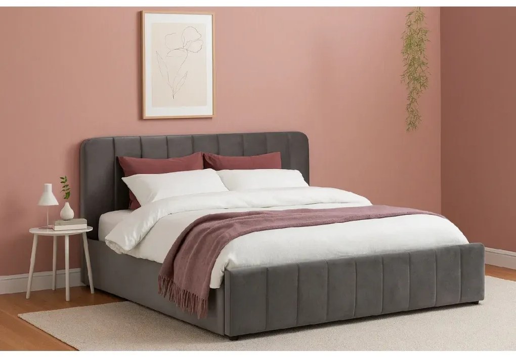 Posteľ AVENA 160 tm. šedá