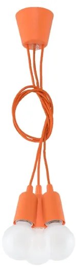 Závesné svietidlo Diego 3, oranžové telo svietidla
