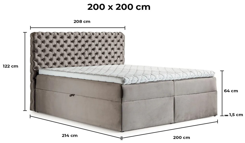 PROXIMA.store - Kontinentálna boxspring posteľ ODESSA ROZMER: 120 x 200 cm