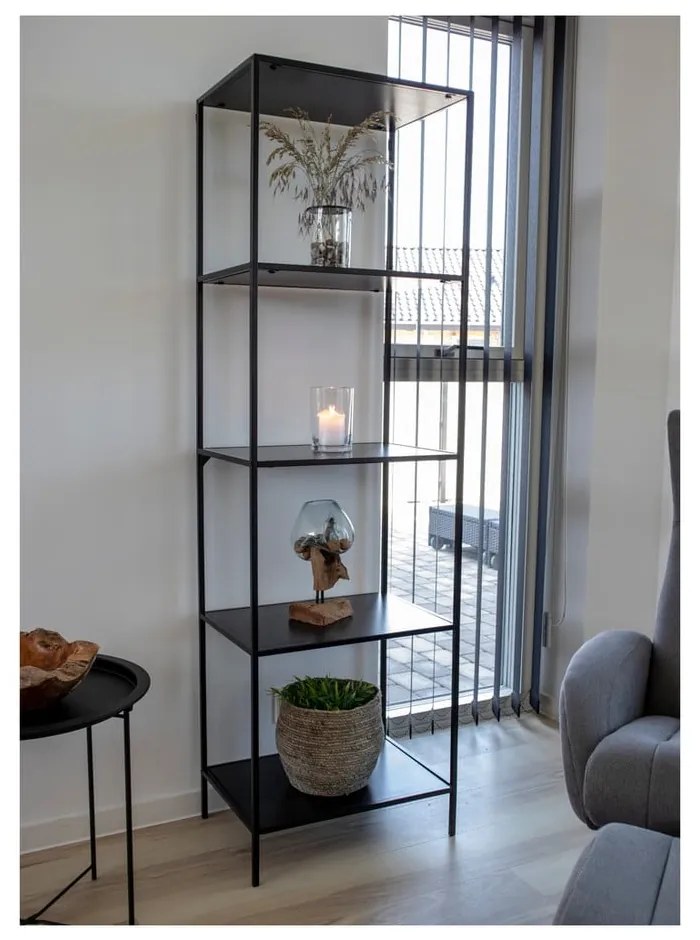 Čierna knižnica House Nordic Vita Shelf, 51 x 170 m