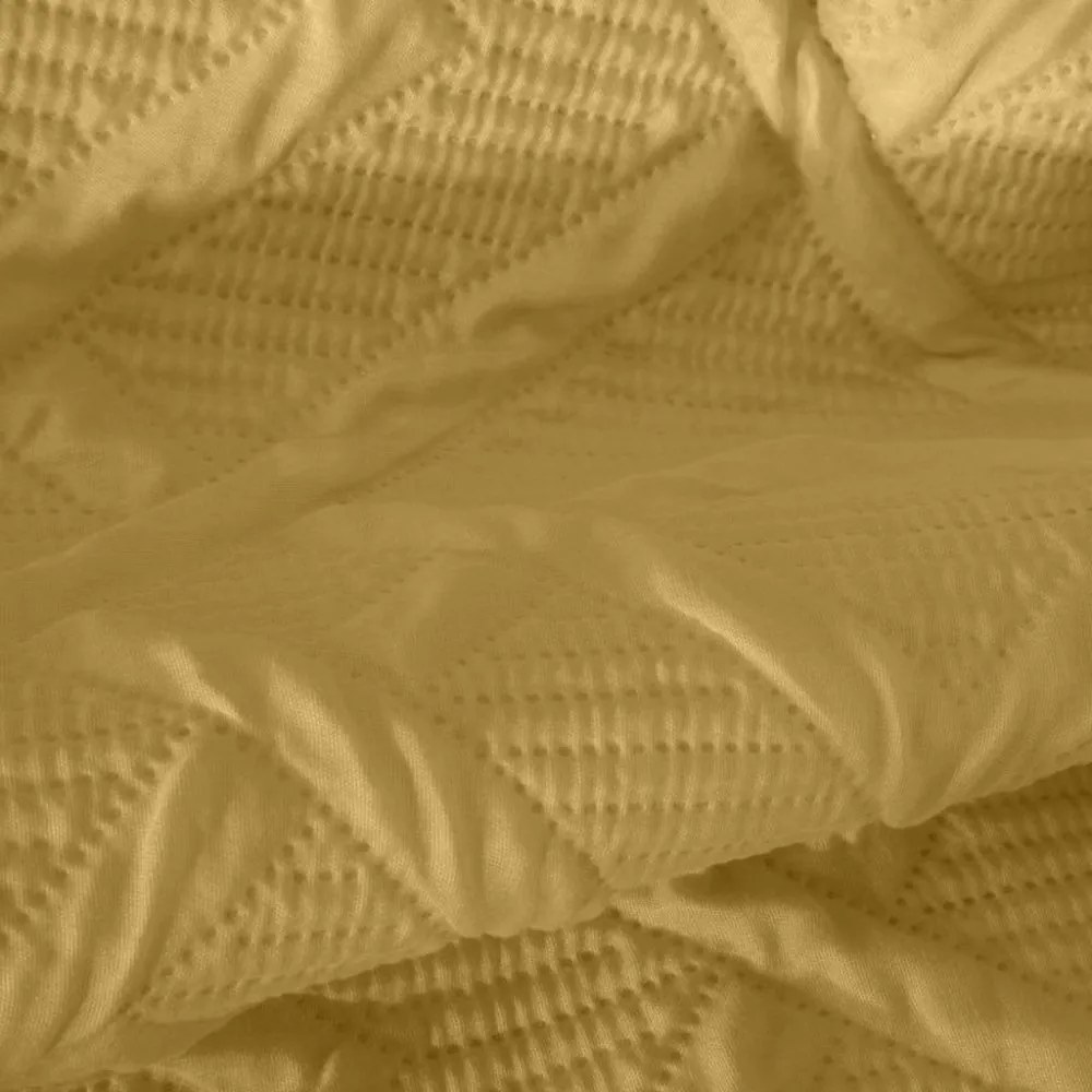 Moderný prehoz so vzorom v horčicovej farbe Šírka: 220 cm Dĺžka: 240cm
