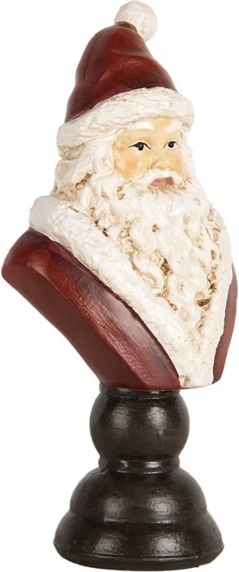 Červeno-biela vianočná dekorácia busta Santa - 7*5*15 cm