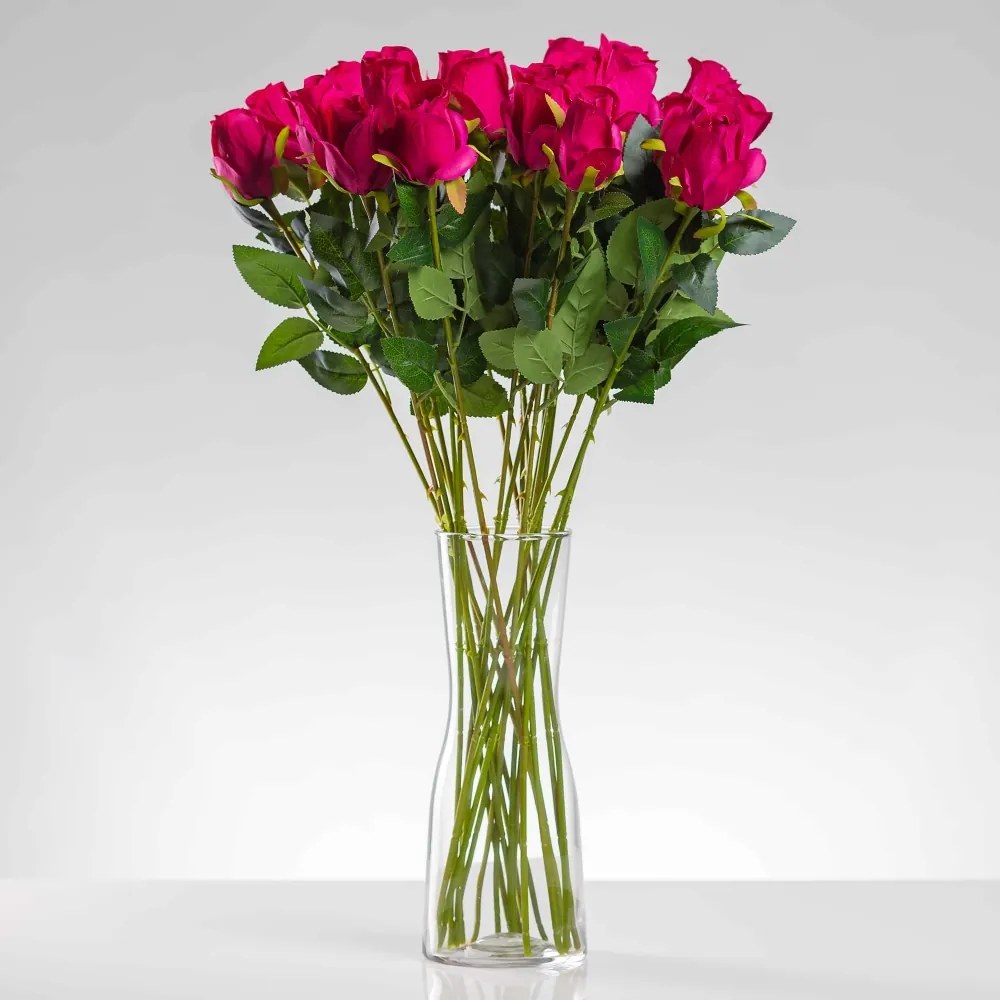 Umelá ruža ERIKA cyklámenová. Cena uvedená za 1 kus.