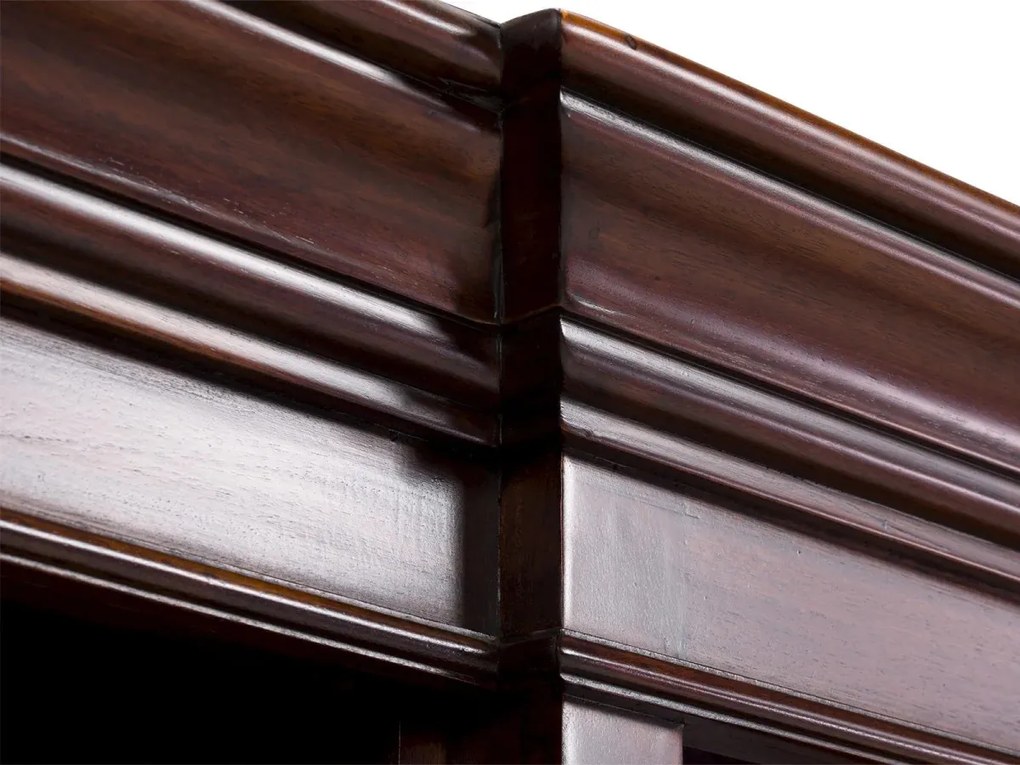 furniture-nabytek.cz - Masivní knihovna Cambridge I z mahagonu, lakovaná, hnědá – 168×34×210 cm