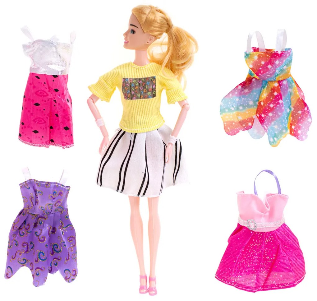 KIK Bábika Fashionista s toaletným stolíkom a oblečením na prezliekanie