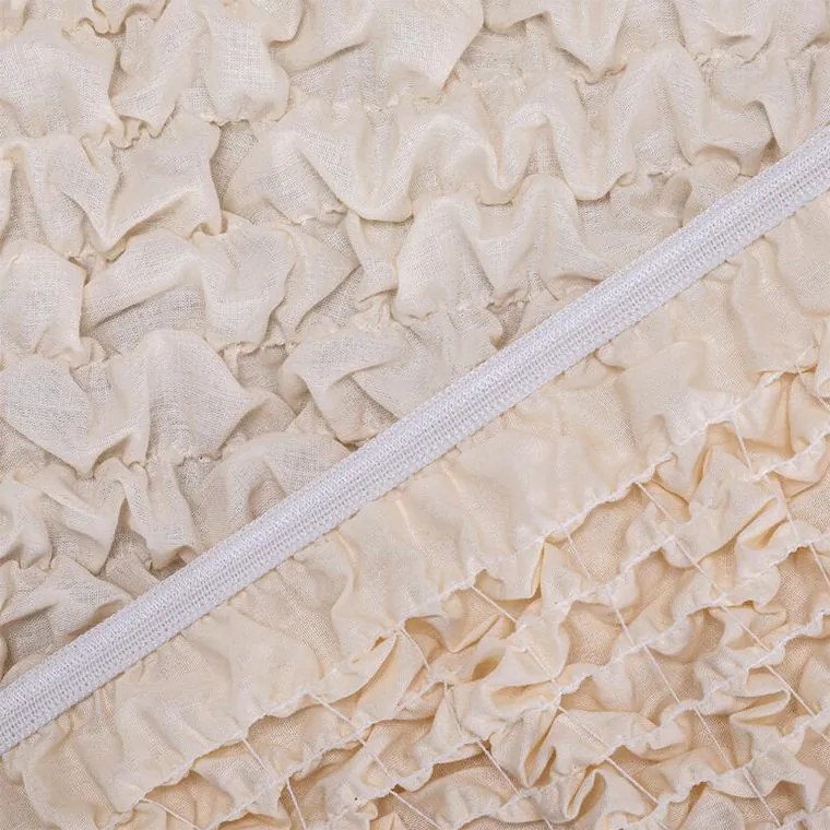 Bielastické poťahy FUCO biobavlna smotanové kreslo (š. 60 - 110 cm)