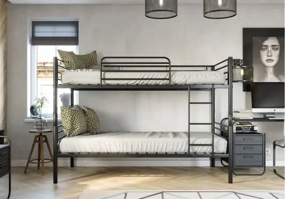 Poschodové rozkladacie postele kovové 2v1 90 x 200 cm | Biano