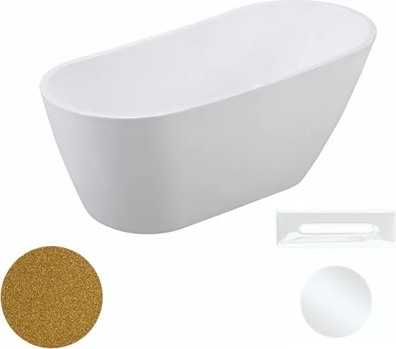 Besco Akrylátová voľne stojaca vaňa Melody Glam Z 150x80 (170x80) BESCO-Typ výpuste: Click-Clack s prepadom, grafit, BESCO-Rozmery: 170x80, BESCO-Far…