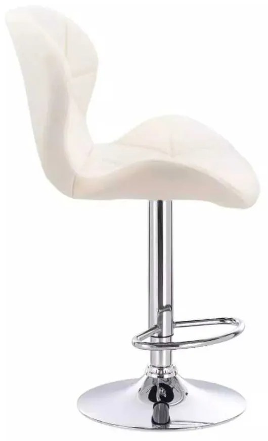 LuxuryForm DESIGN Barová stolička LIVIO VELUR na striebornom tanieri - krémová