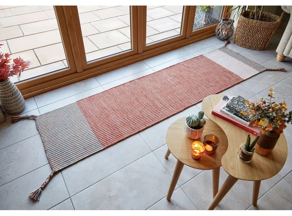 Oranžový vlnený behúň Flair Rugs Anu, 60 x 200 cm
