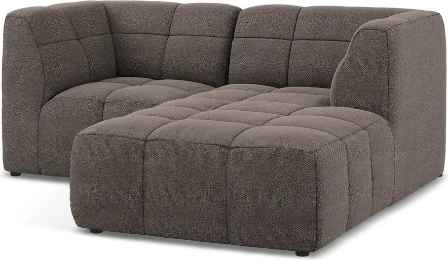 Hnedá rohová pohovka z textílie buklé (pravý roh/s leňoškou) Aloha – Makamii