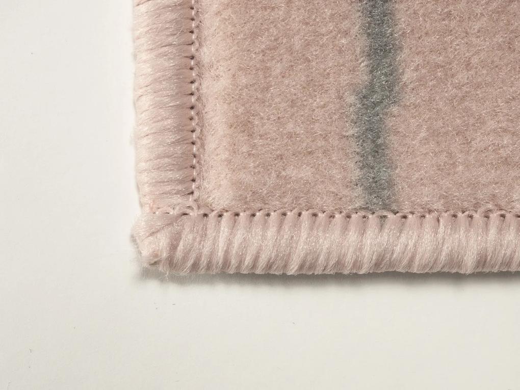 Alfa Carpets Kusový koberec Kruhy powder pink - 80x150 cm