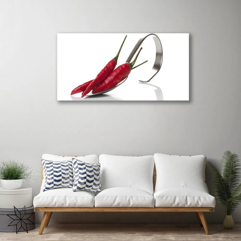 Obraz Canvas Chilli lyžica kuchyňa 120x60 cm
