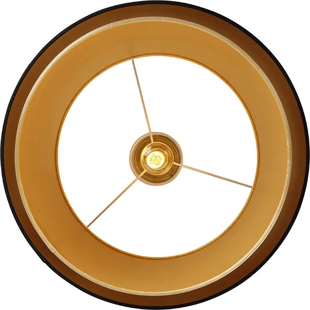 Moderné stropné svietidlo čierne so zlatom 47 cm Duo tienidlo - Combi