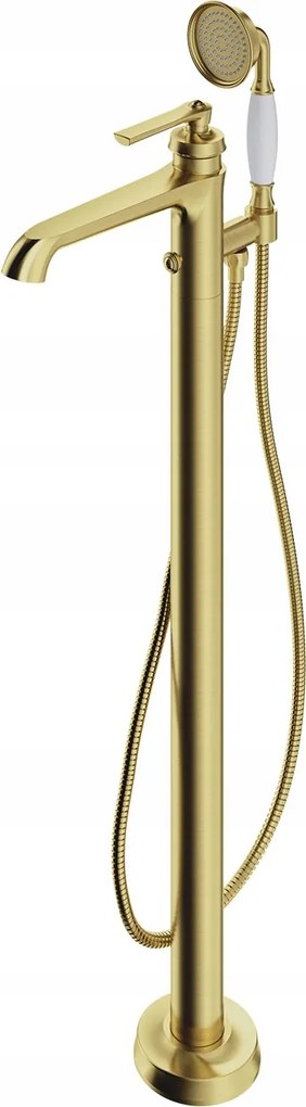 Voľne Stojaca Podlahová Vaňová Batéria Vysoká Mosadz Brúsená Omnires