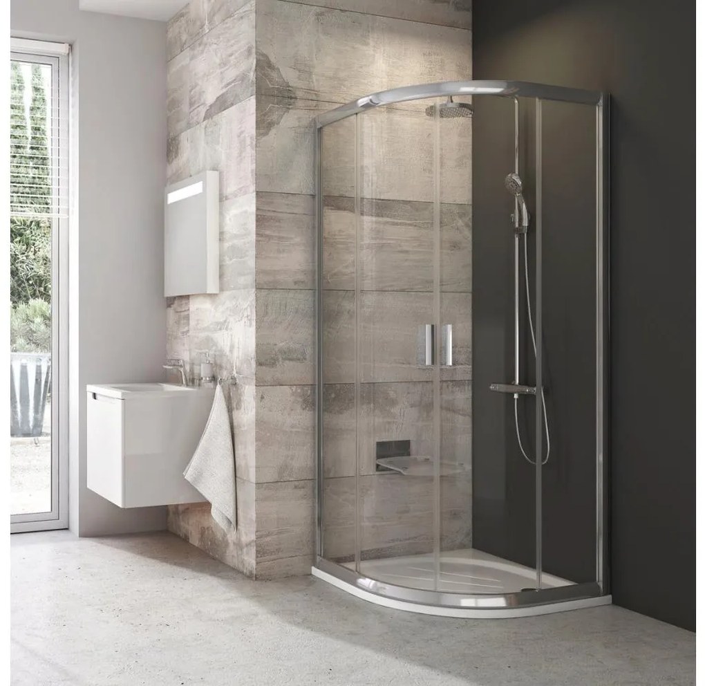 Ravak 3B240C00Z1B-štvordielny štvrťkruhový sprchový kút BLIX 80x80cm lesklý chróm