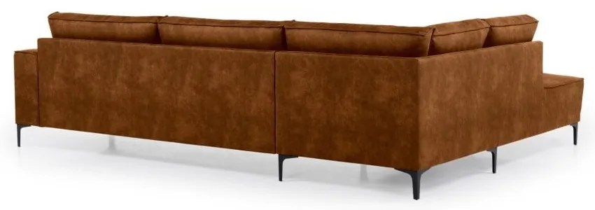 Koňakovohnedá rohová pohovka z imitácie kože (ľavý roh) Copenhagen – Scandic