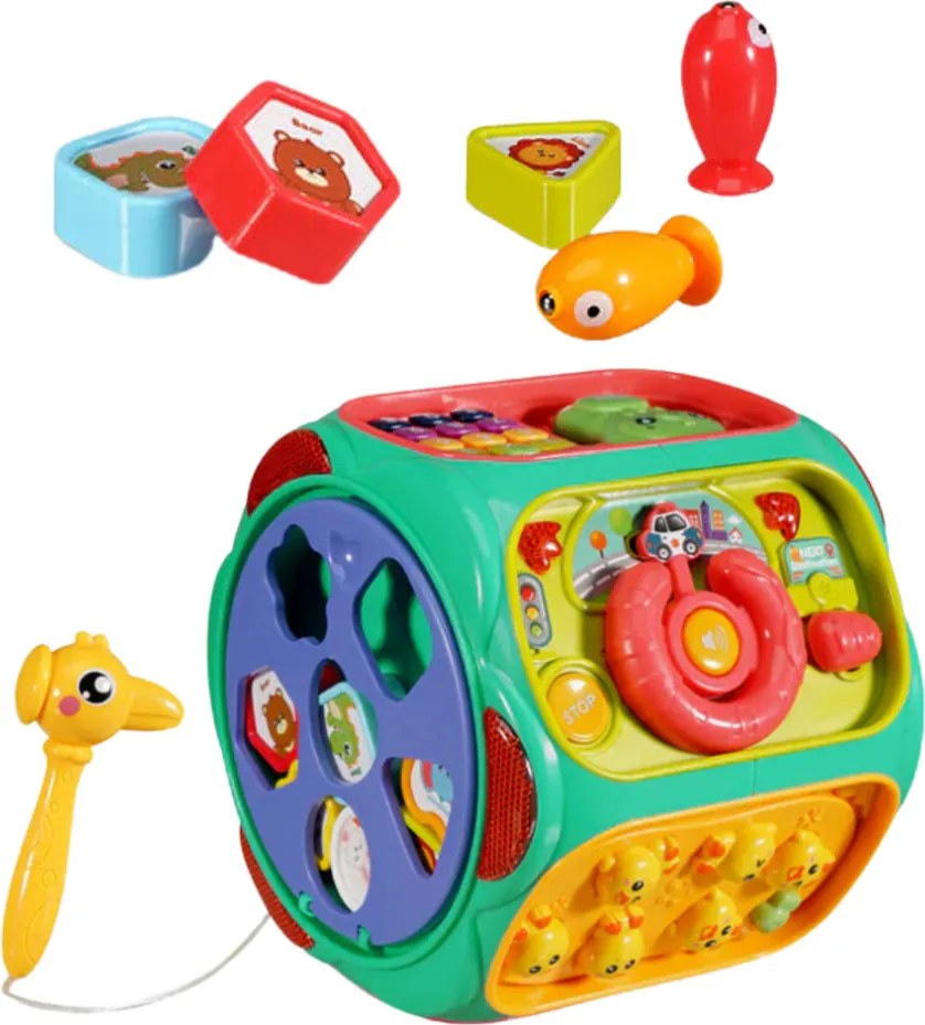 LEAN Toys Vzdelávacia interaktívna kocka Multifunkčná hračka 8v1