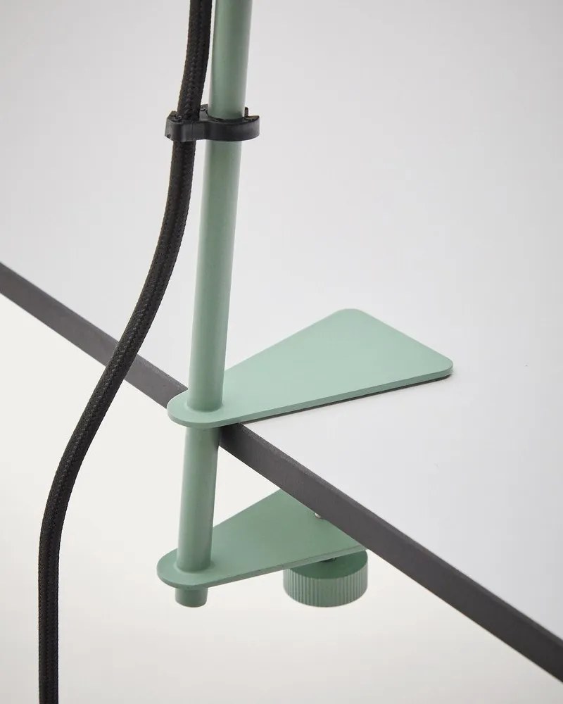 Zelená kovová stolová lampa s klipom (výška 51 cm) Jula – Kave Home