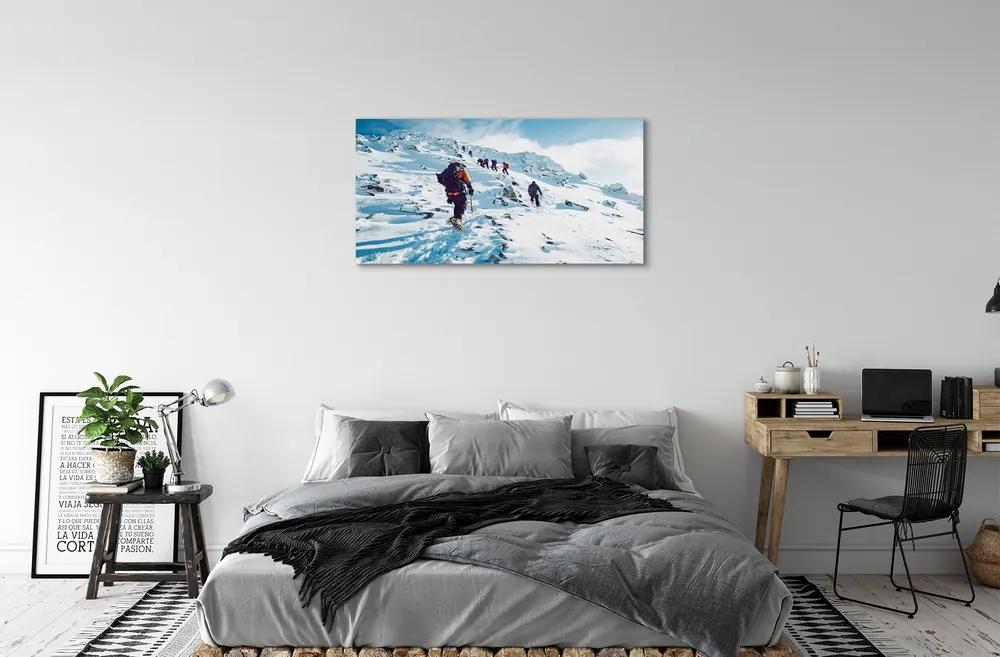 Obraz canvas Lezenie na hory v zime 100x50 cm