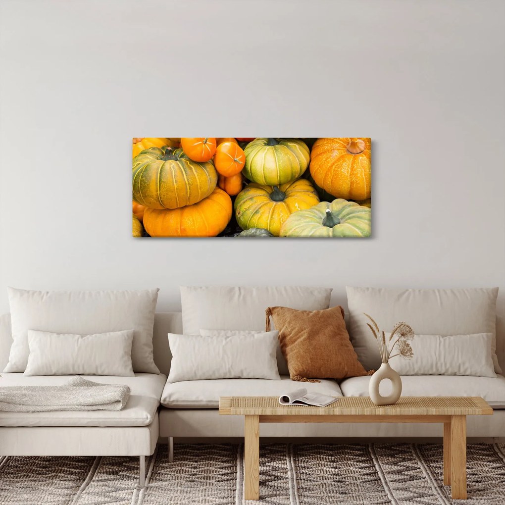 Obraz - Jesenná tekvica (120x50 cm)