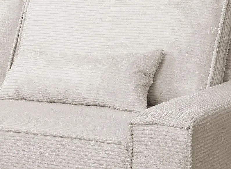 Trojmiestna pohovka Cassino, krémová štrukturovaná látka