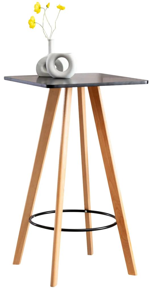 Barový stôl Mijas natura, hranatý ~ v105 x 60 x 60 cm - Čierna