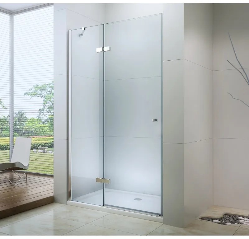 Mexen ROMA sprchové otváracie dvere 80 cm, číre sklo/zlatá, 854-080-000-50-00