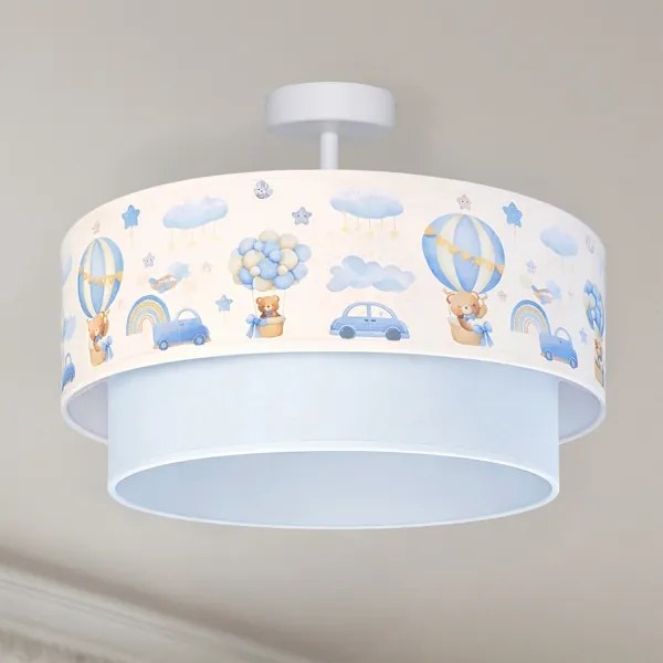 Brilagi-LED Detský prisadený luster BOBO 1xE27/60W/230V pr.40cm krém./modrá/medvedík
