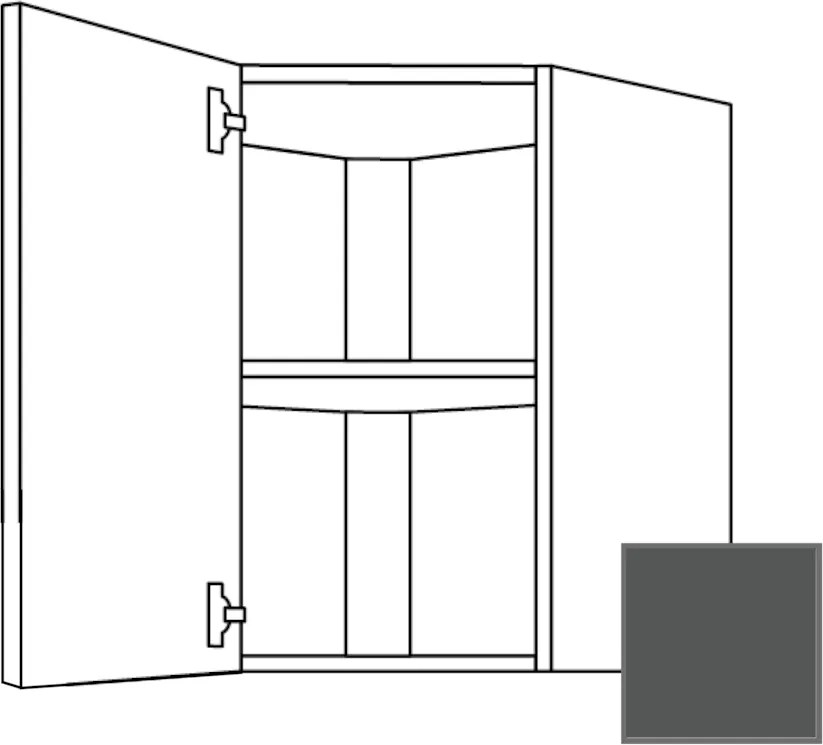 Kuchynská skrinka s dvierkami horná Naturel Terry24 60x65x60 cm bridlicová šedá 334.WED6001.L