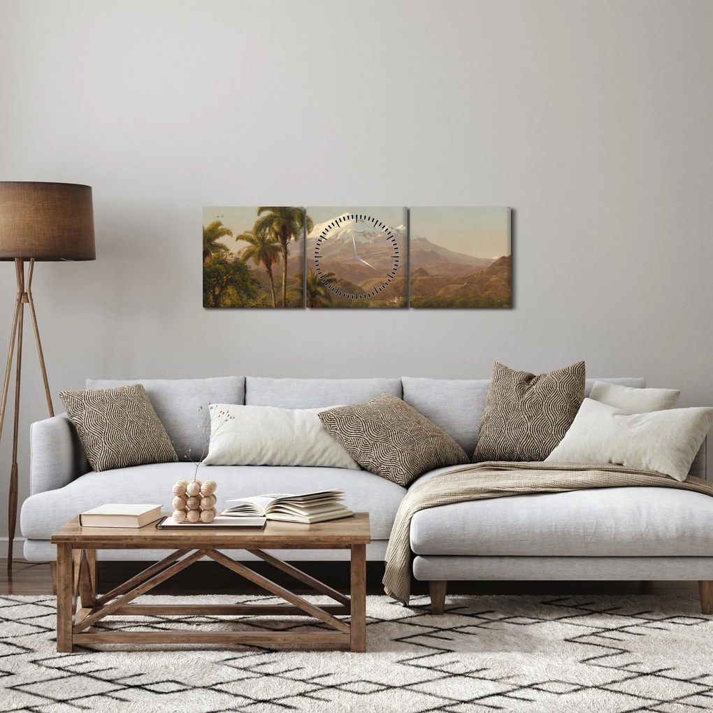 Obraz - Frederic Edwin Church, Tamaca Palms, reprodukcia (s hodinami) (90x30 cm)
