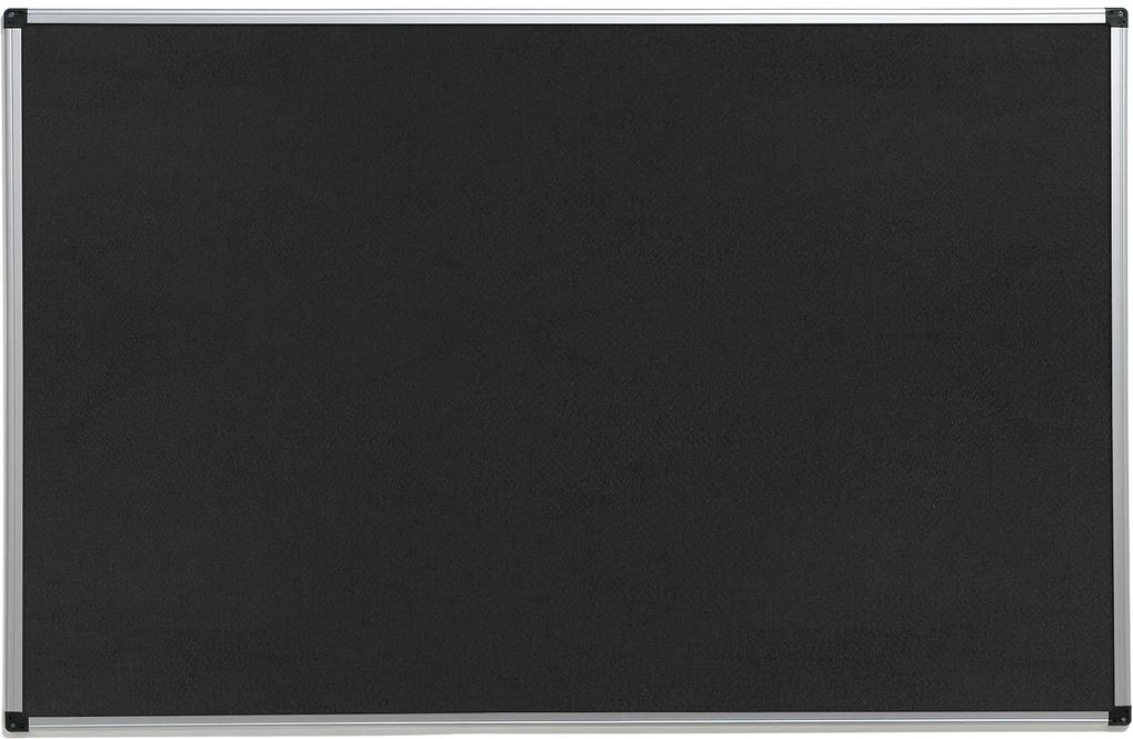 Nástenka s hliníkovým rámom Maria, 2000x1200 mm, čierna