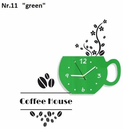 Coffee House dekoračné hodiny do kuchyne fialová