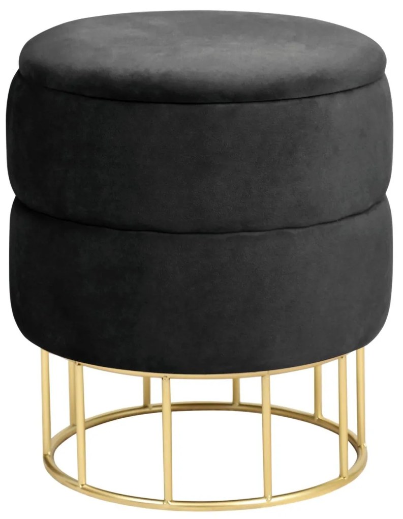 Taburet ELZA zamat čierny